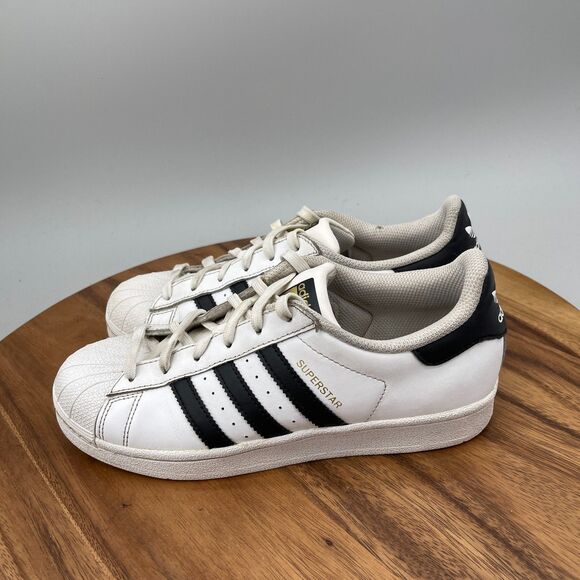 adidas Superstar Shoes Mens US 5.5 White Black Striped Leather Casual Sneakers main image 4